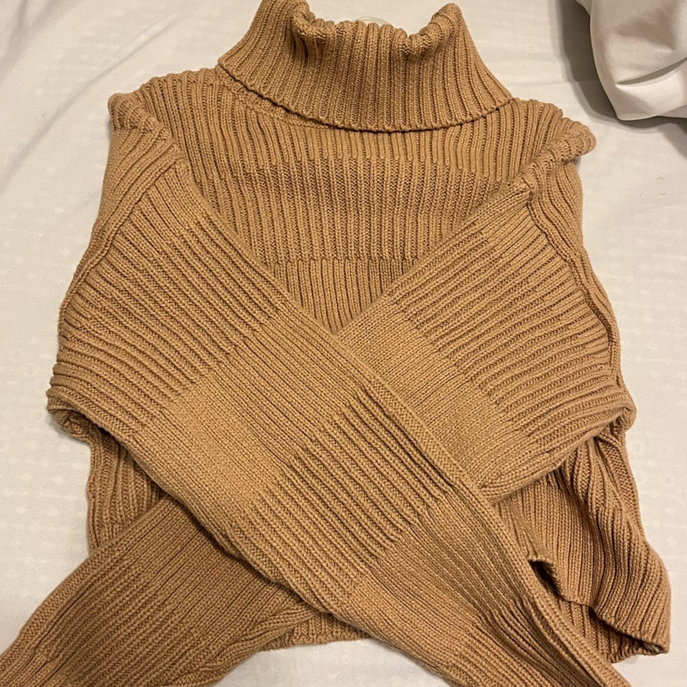 Pacsun knitted cropped tan sweater